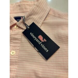 NWT Vineyard‎ Vines Mens Slim Fit Cooper Shirt Sz L Strawberry Blonde EASTER